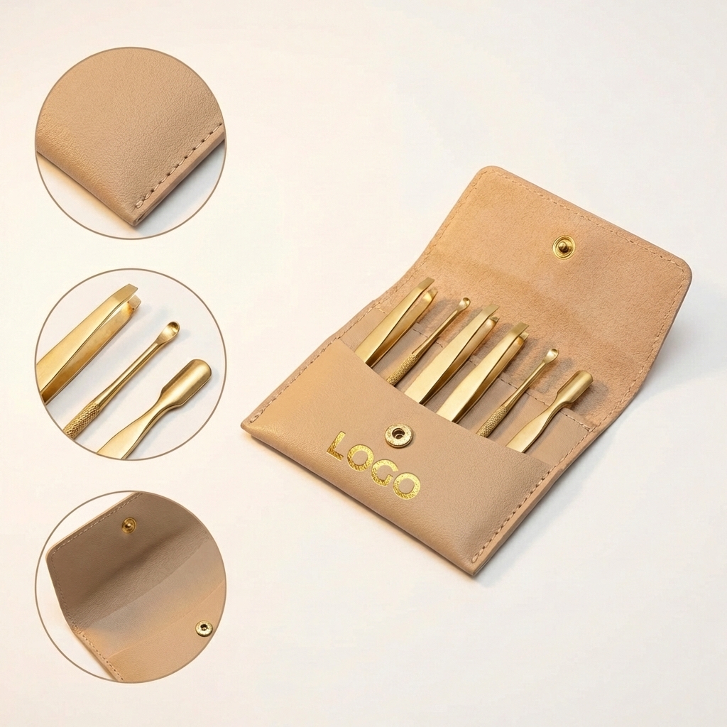 Slim Personal Grooming and Tool Kit with Snap-Closure Case