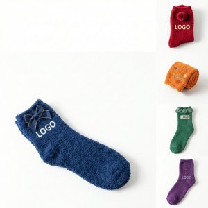 Cozy Microfiber Lounge Socks with Assorted Decorative Accents