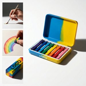 8-Color Temporary Body Art Crayon Set with Travel Case