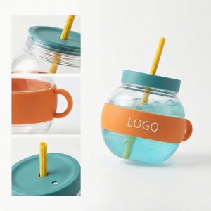 Orbital Hydration Sphere with Integrated Silicone Grip and Flexible Straw