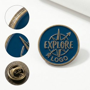 Custom Commemorative Antique Bronze Lapel Pin Medallions